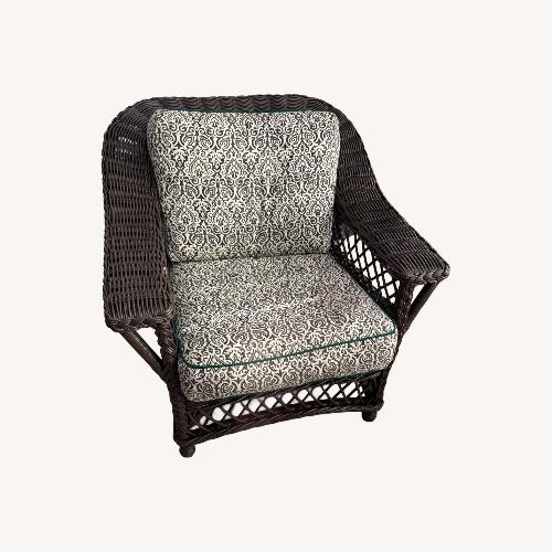 Used DNF Wicker Imports Dark Brown Wicker Armchair for sale on AptDeco