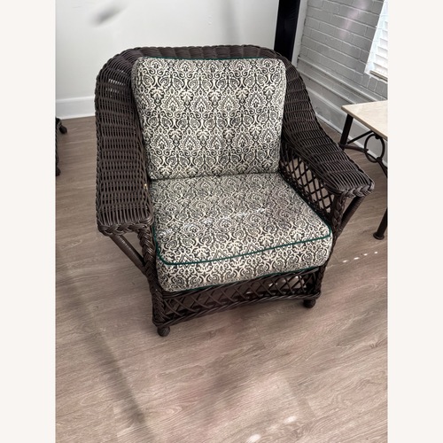 Used DNF Wicker Imports Dark Brown Wicker Armchair for sale on AptDeco