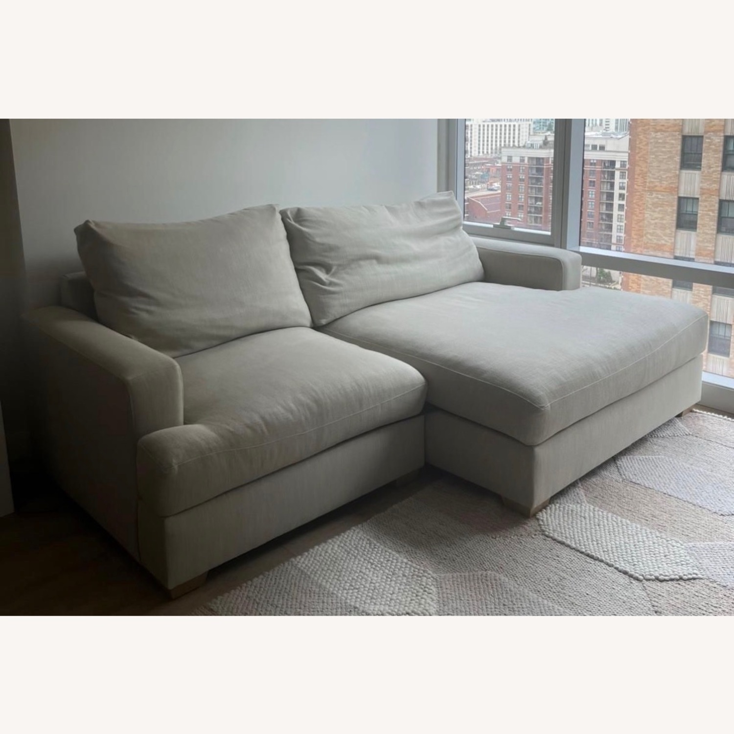 Pottery Barn Natural Fabric 2 Piece Sectional - image-1