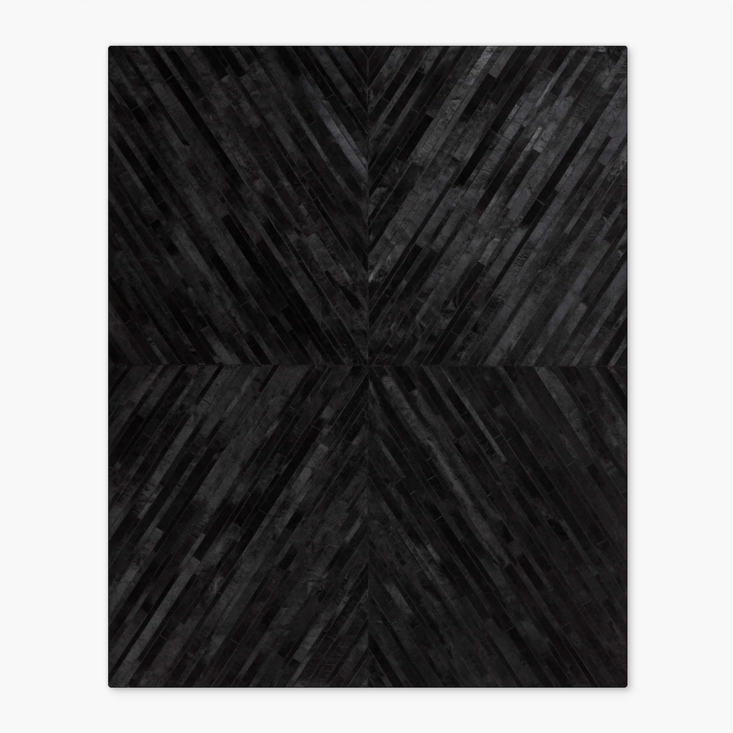 CB2 Naho Patchwork Black Hide Area Rug 9x12 - image-4