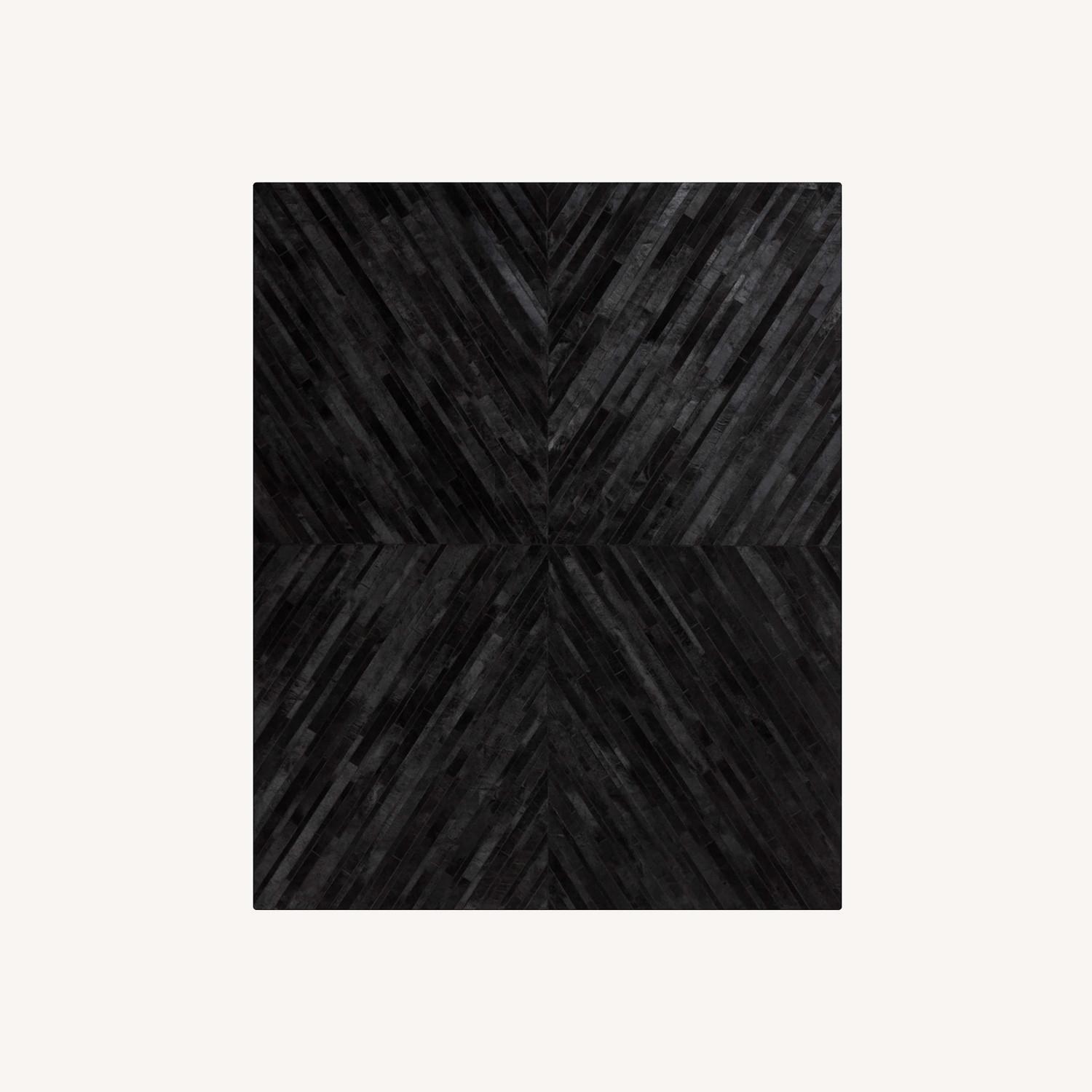 CB2 Naho Patchwork Black Hide Area Rug 9x12 - image-0