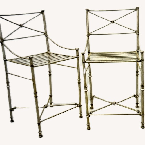 Used Pier 1 Imports Medici Dark Gray Metal Stools for sale on AptDeco