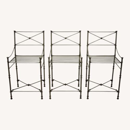 Used Pier 1 Imports Medici Dark Gray Metal Stools for sale on AptDeco