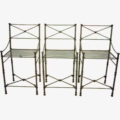 Used Pier 1 Imports Medici Dark Gray Metal Stools for sale on AptDeco