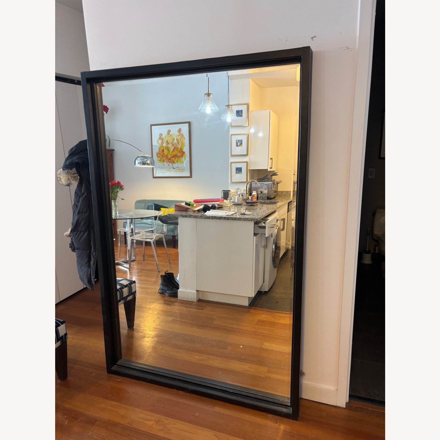 Domain Furniture Black Wood Floor Mirror - image-2