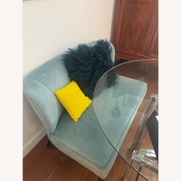 Teal Suede Loveseat