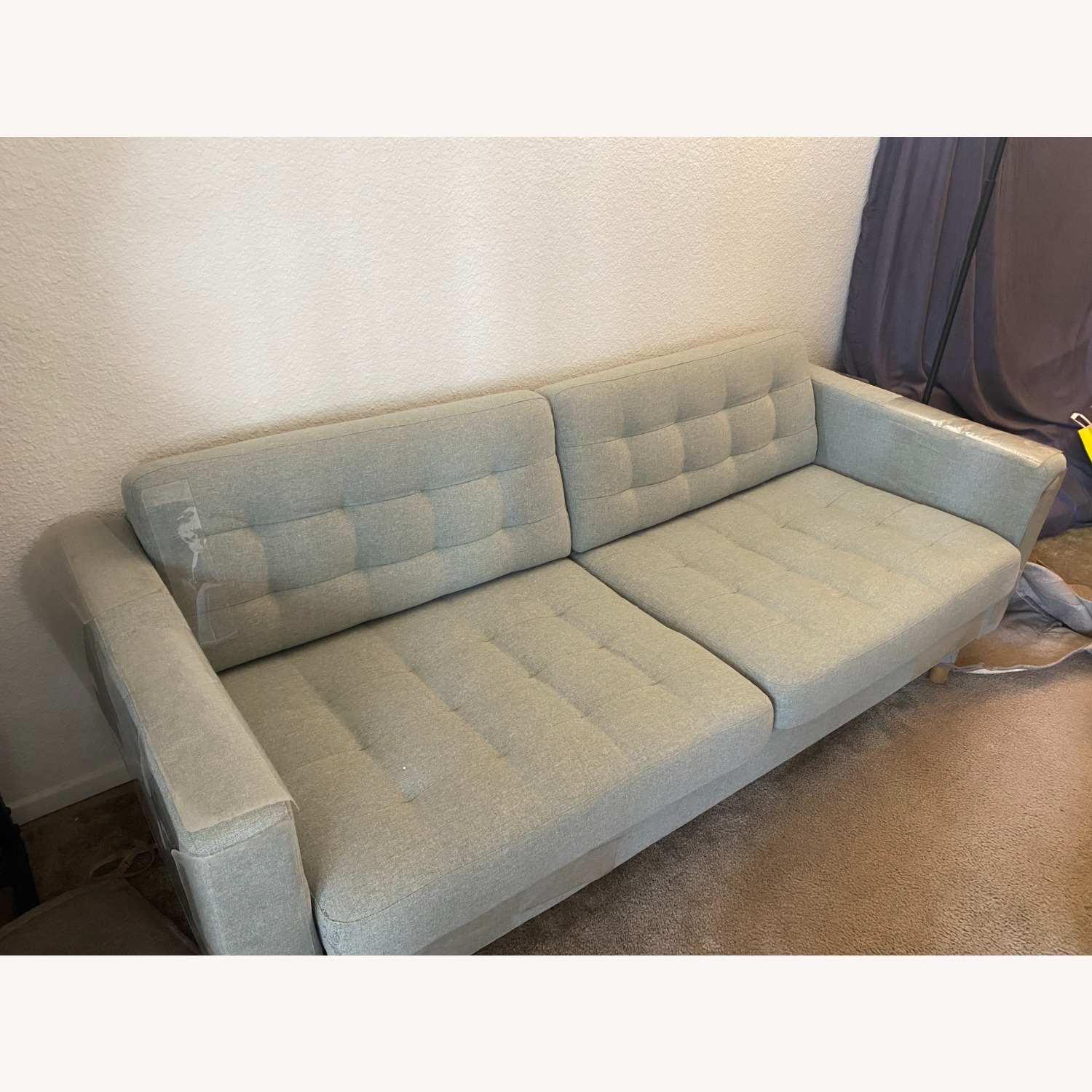 IKEA Green Wood 2 Seater Sofa - image-1