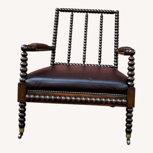 Used Ralph Lauren Dark Brown Leather Accent Chairs for sale on AptDeco