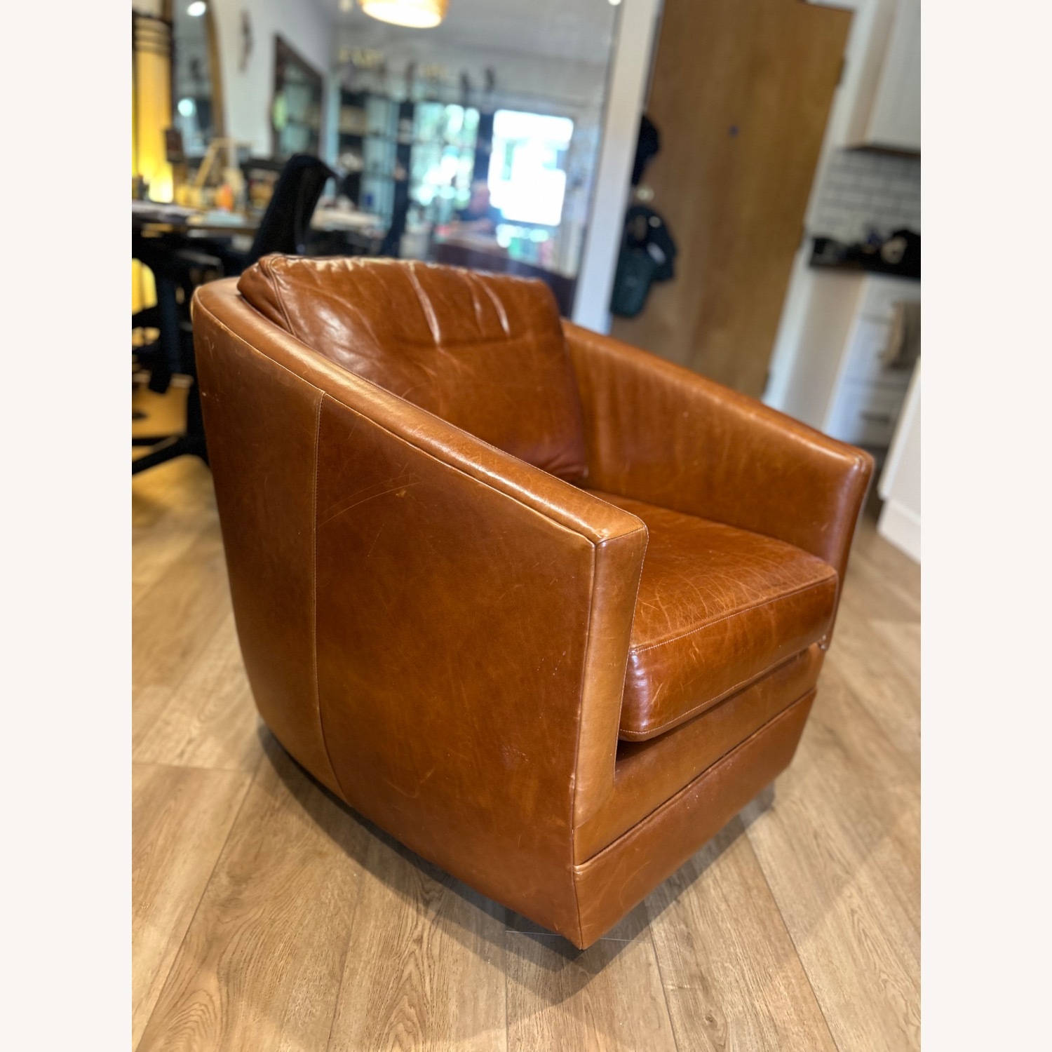 Room & Board Ford Leather Swivel/Glider Chair - image-3