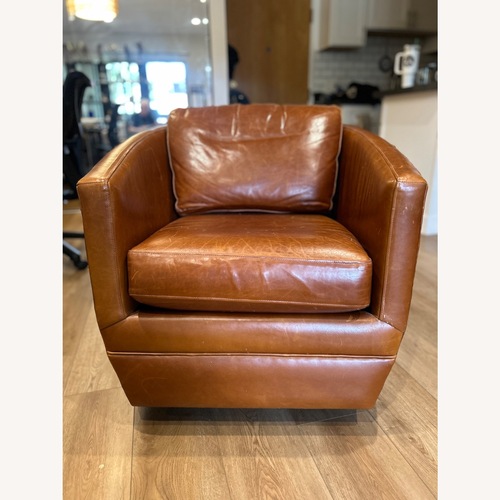 Used Room & Board Ford Leather Swivel/Glider Chair for sale on AptDeco