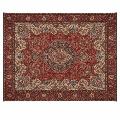 Used Revival Rugs Red Wool Area Rug 9' x 12' for sale on AptDeco