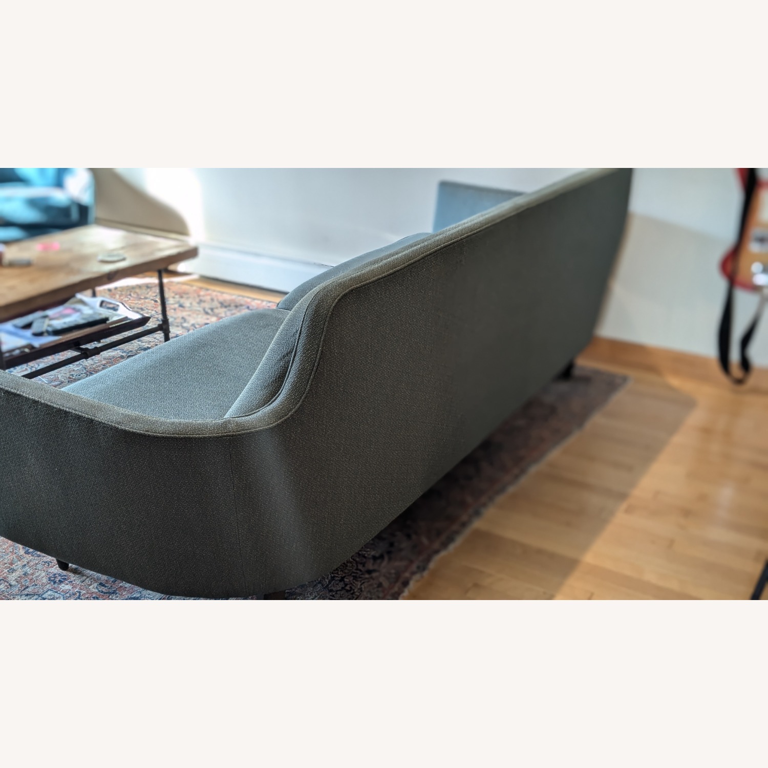 Crate & Barrel Gia Blue Cotton 3+ Seater Sofa - image-1