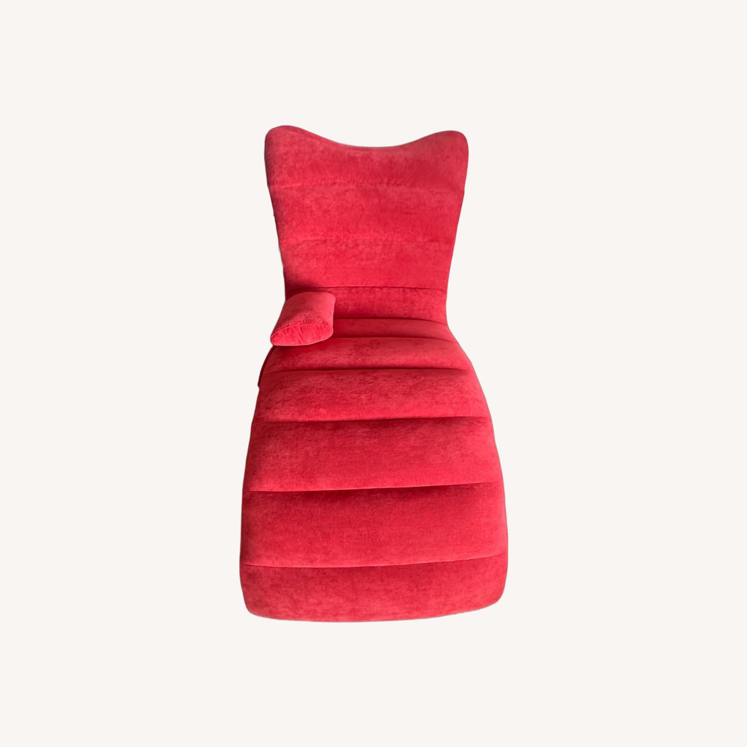 Red Fabric Chaise Lounge - image-0
