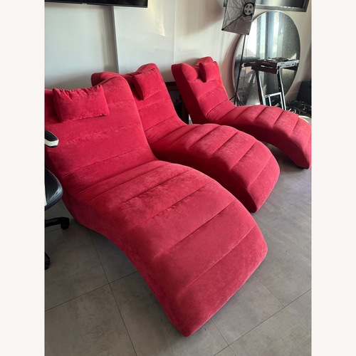 Used Red Fabric Chaise Lounge for sale on AptDeco