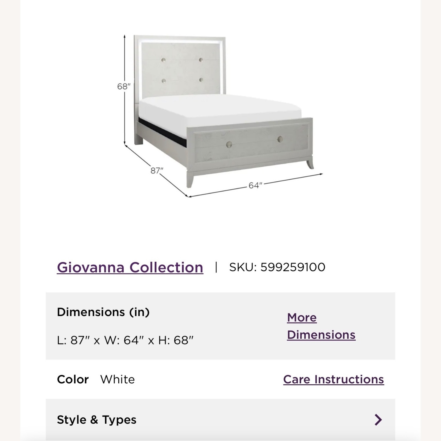 Raymour & Flanigan Giovanna White Wood Queen Bed - image-4