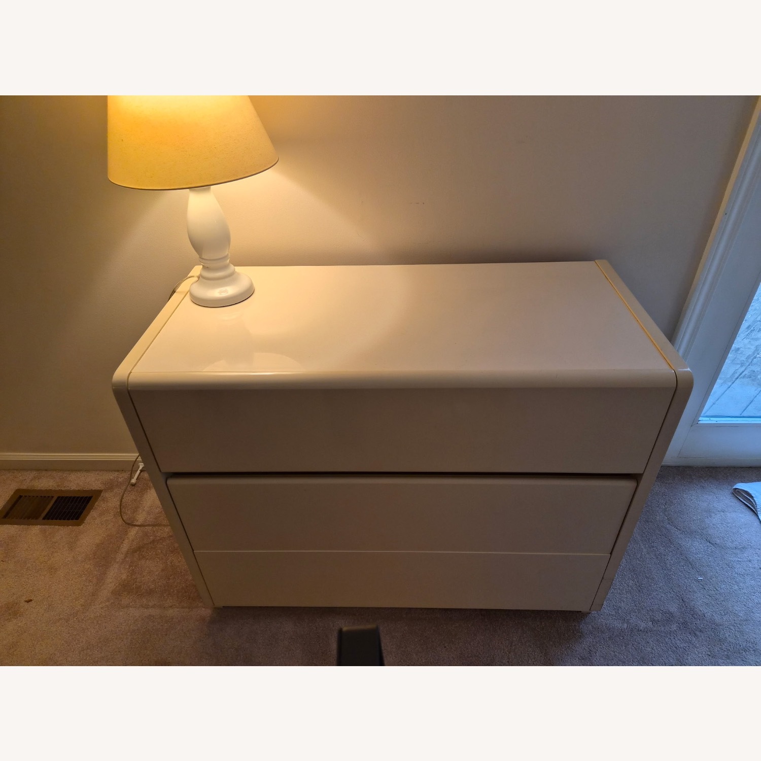 Lane Furniture White Lacquer Nightstands - image-1