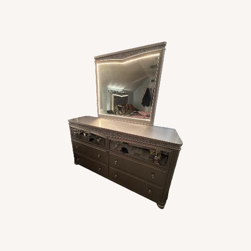 Used Value City Furniture Light Gray Wood Dresser for sale on AptDeco