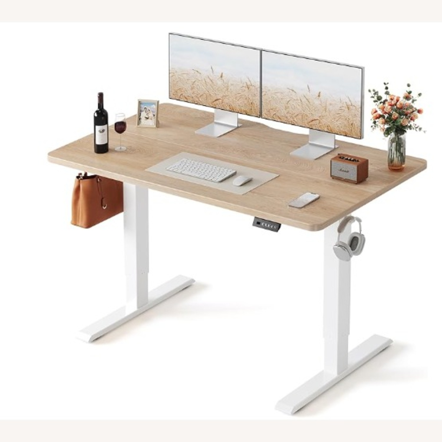 Amazon Light Brown Wood Desk - image-3