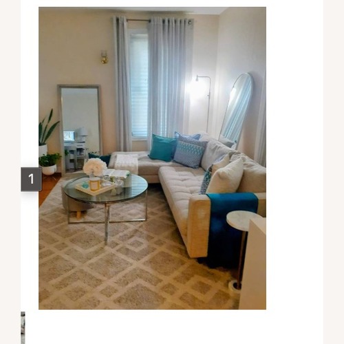 Used Article  Sven Birch Ivory Left Sectional Sofa for sale on AptDeco