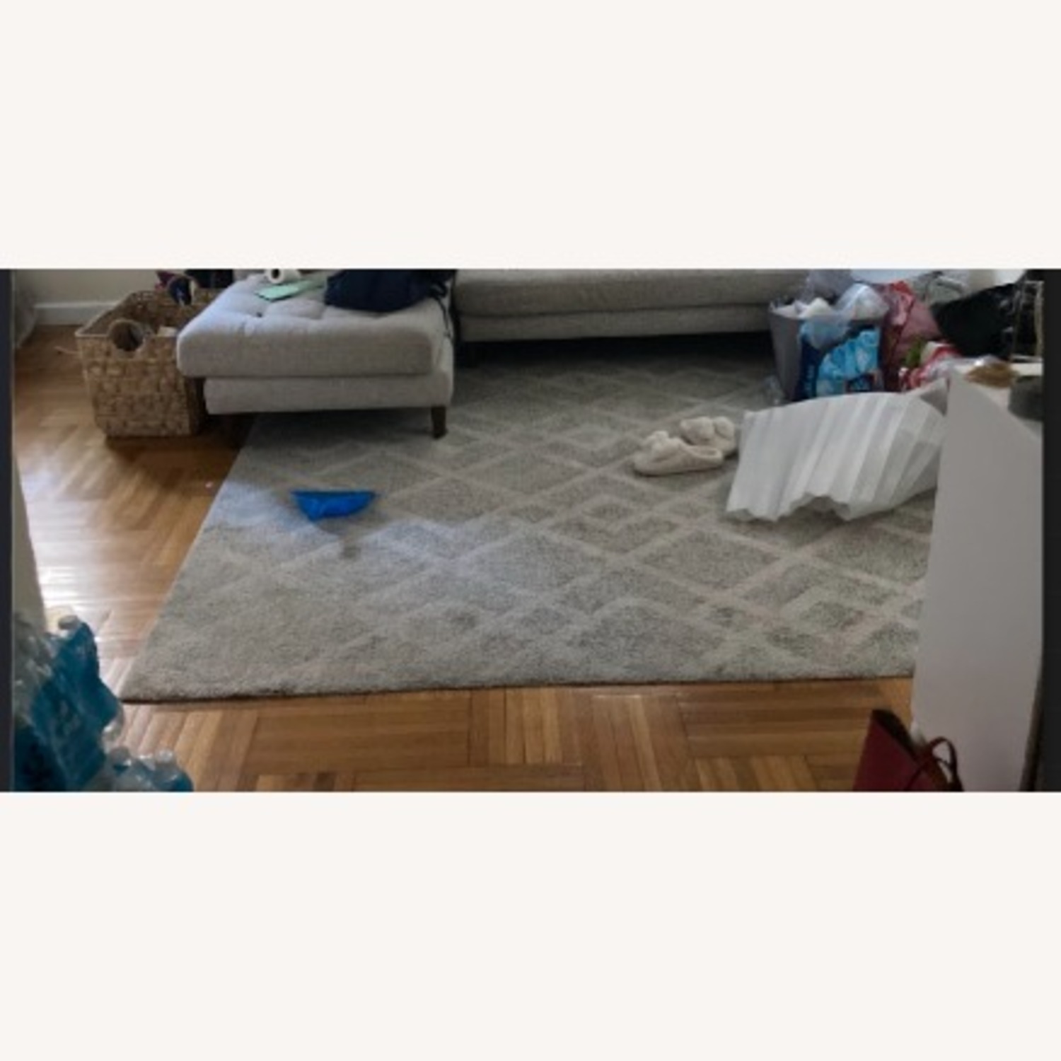 Light Gray Fabric Area Rug 8' x 10' - image-2