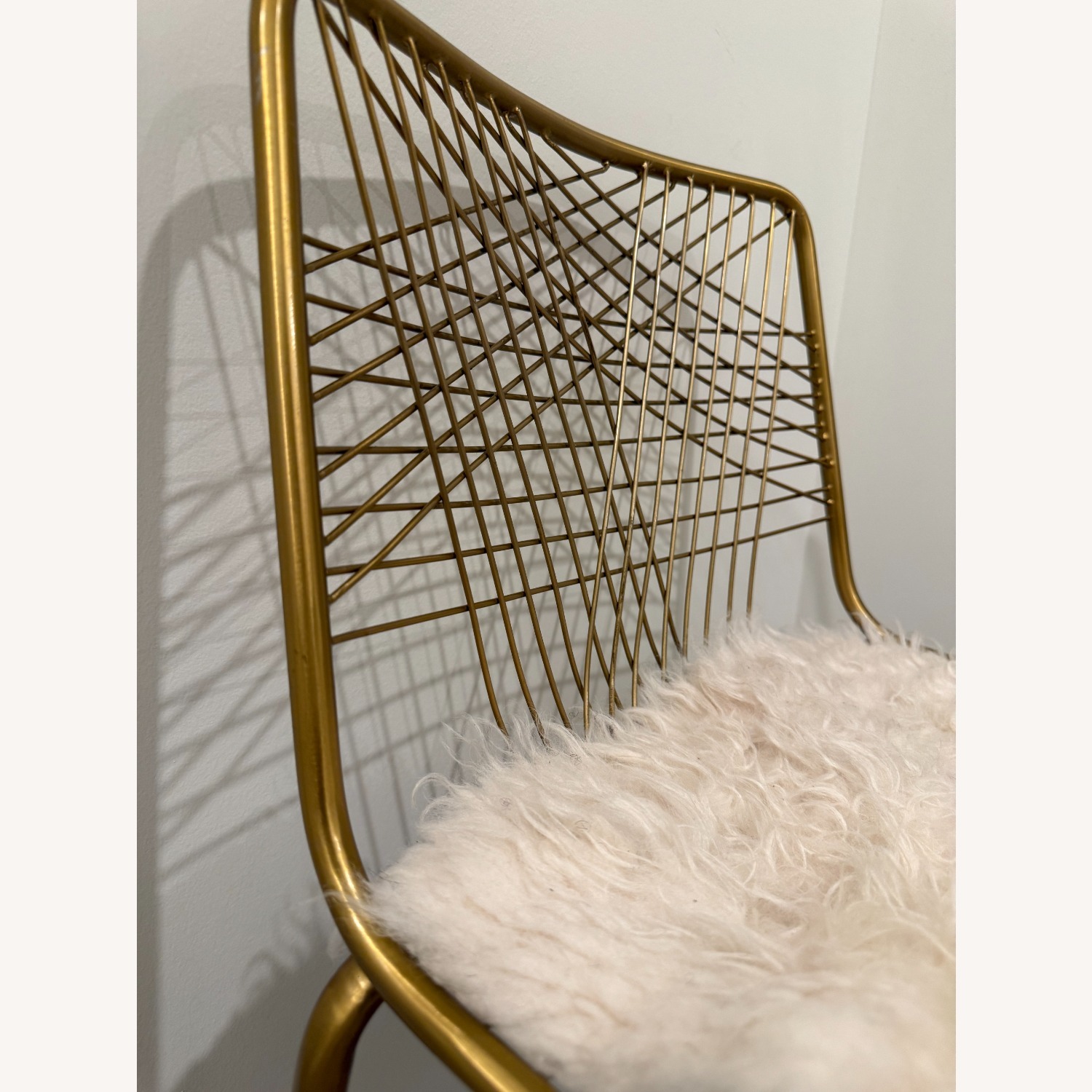 CB2 Alpha Brass Metal Counter Stool Set of 3 - image-3