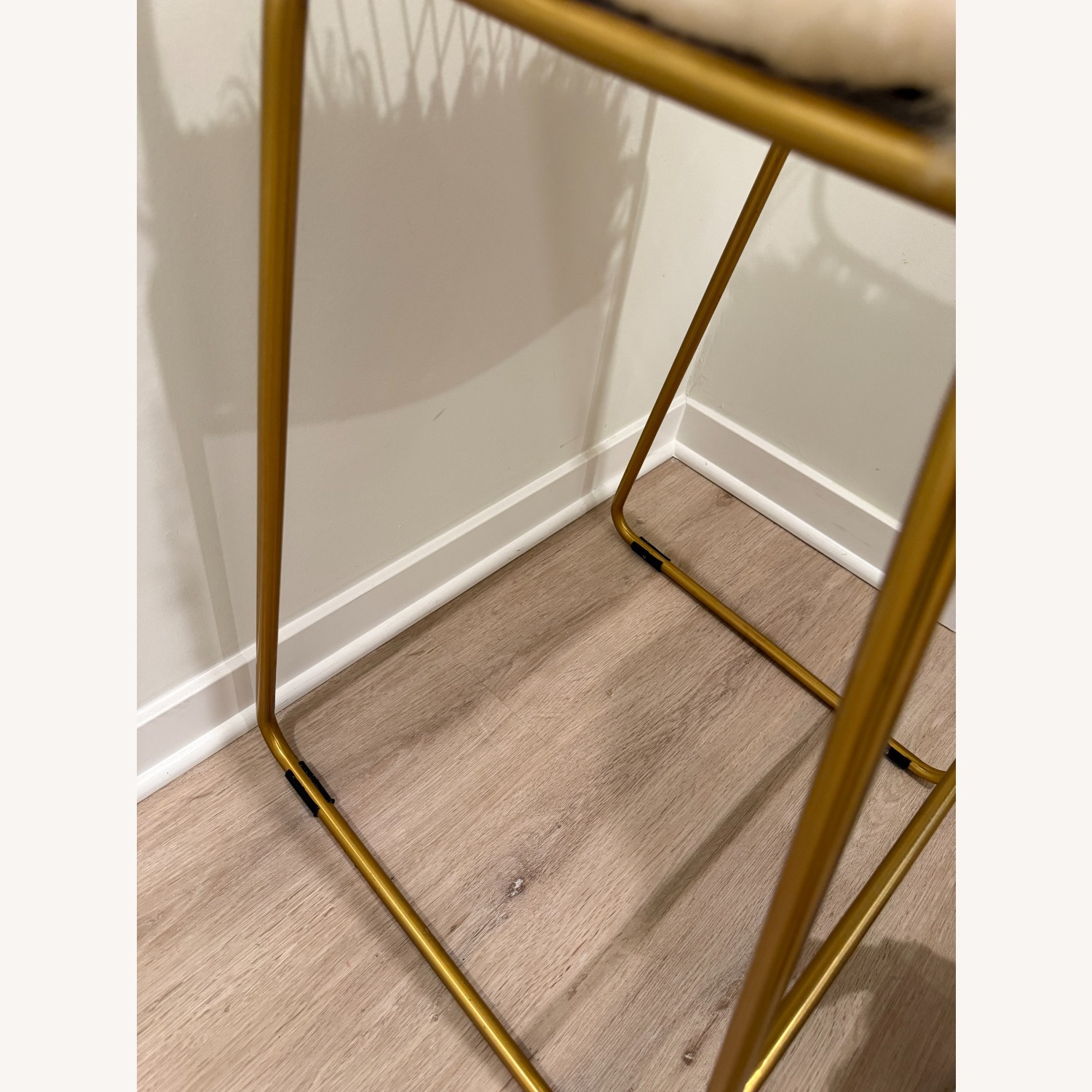 CB2 Alpha Brass Metal Counter Stool Set of 3 - image-5