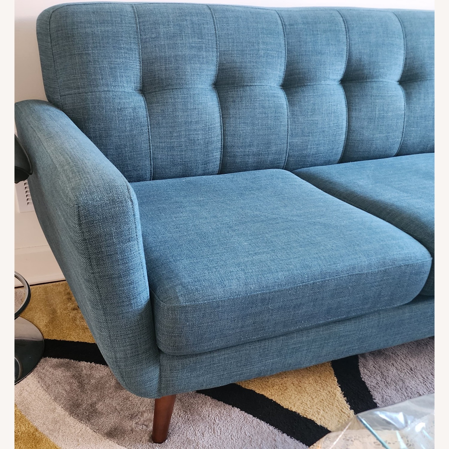 Mid-Century Teal Sofa - image-2