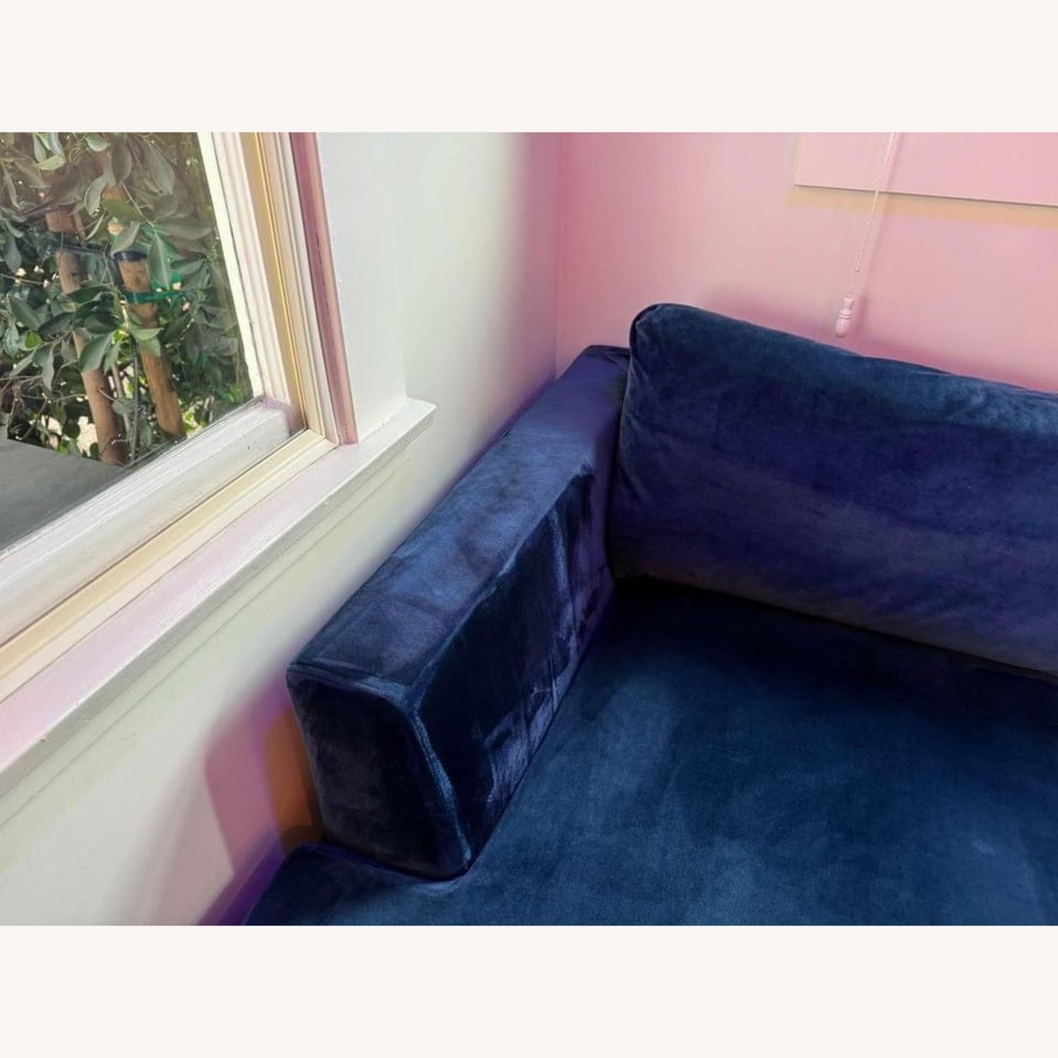 Interior Define Asher Blue Velvet 2 Piece L Couch - image-4