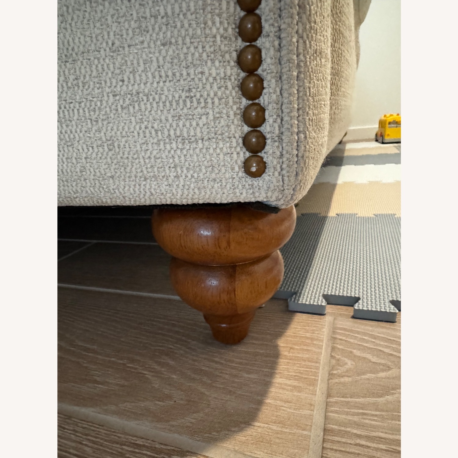 White Fabric 2 Seater Sofa - image-4