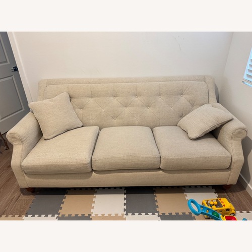 Used White Fabric 2 Seater Sofa for sale on AptDeco