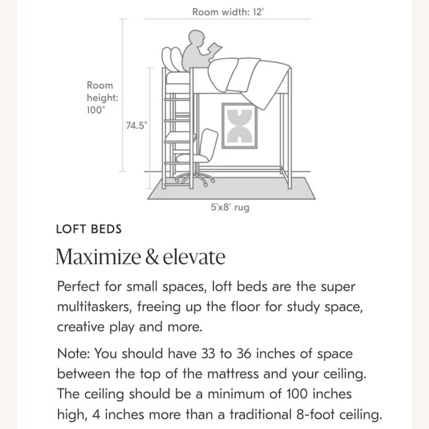 West Elm Mid-Century Full Loft Bed + Desk - image-5