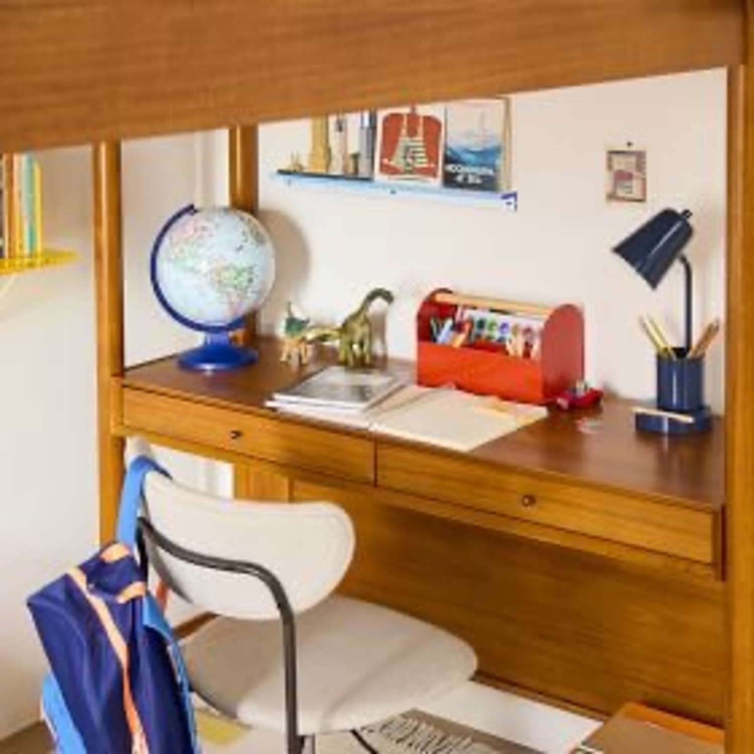 West Elm Mid-Century Full Loft Bed + Desk - image-3