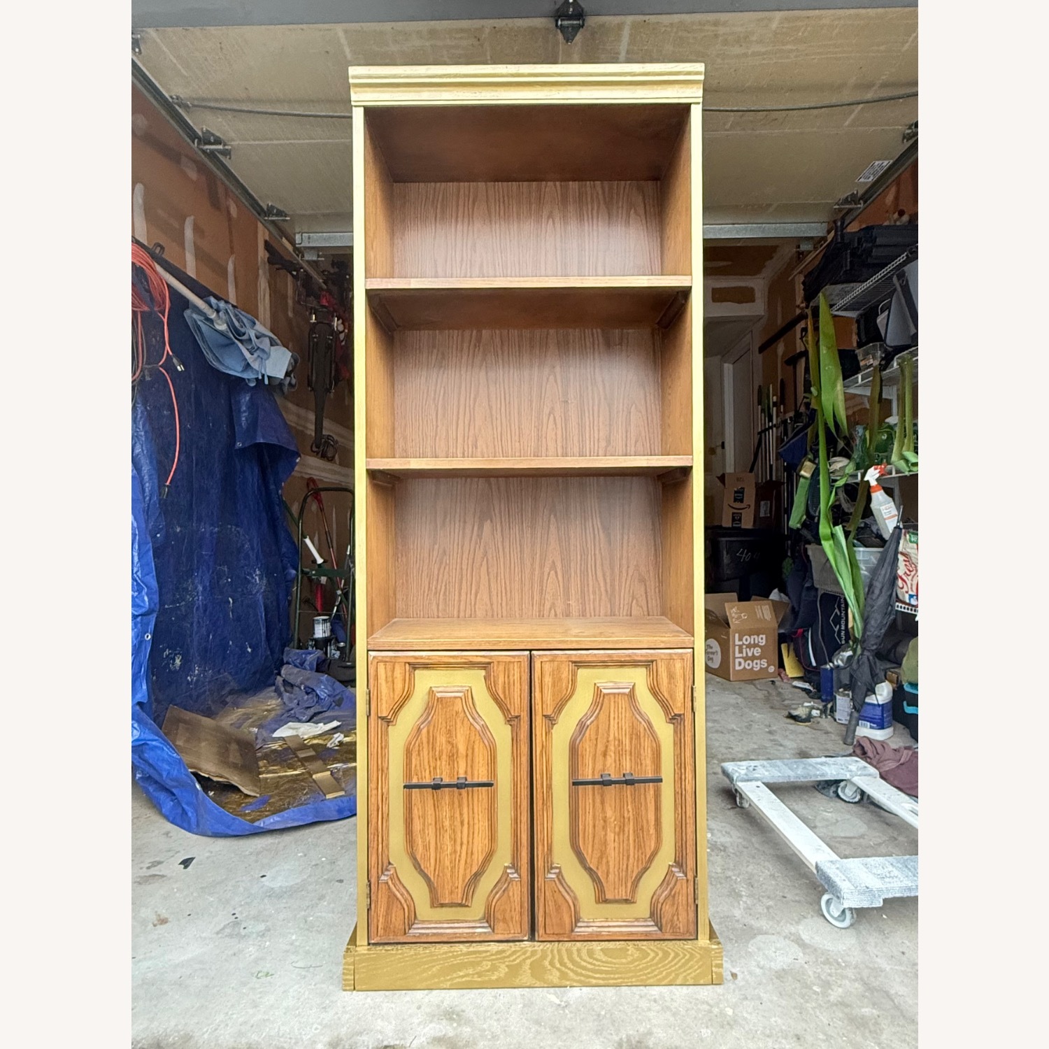 Dark Brown Wood Bookcase - image-0
