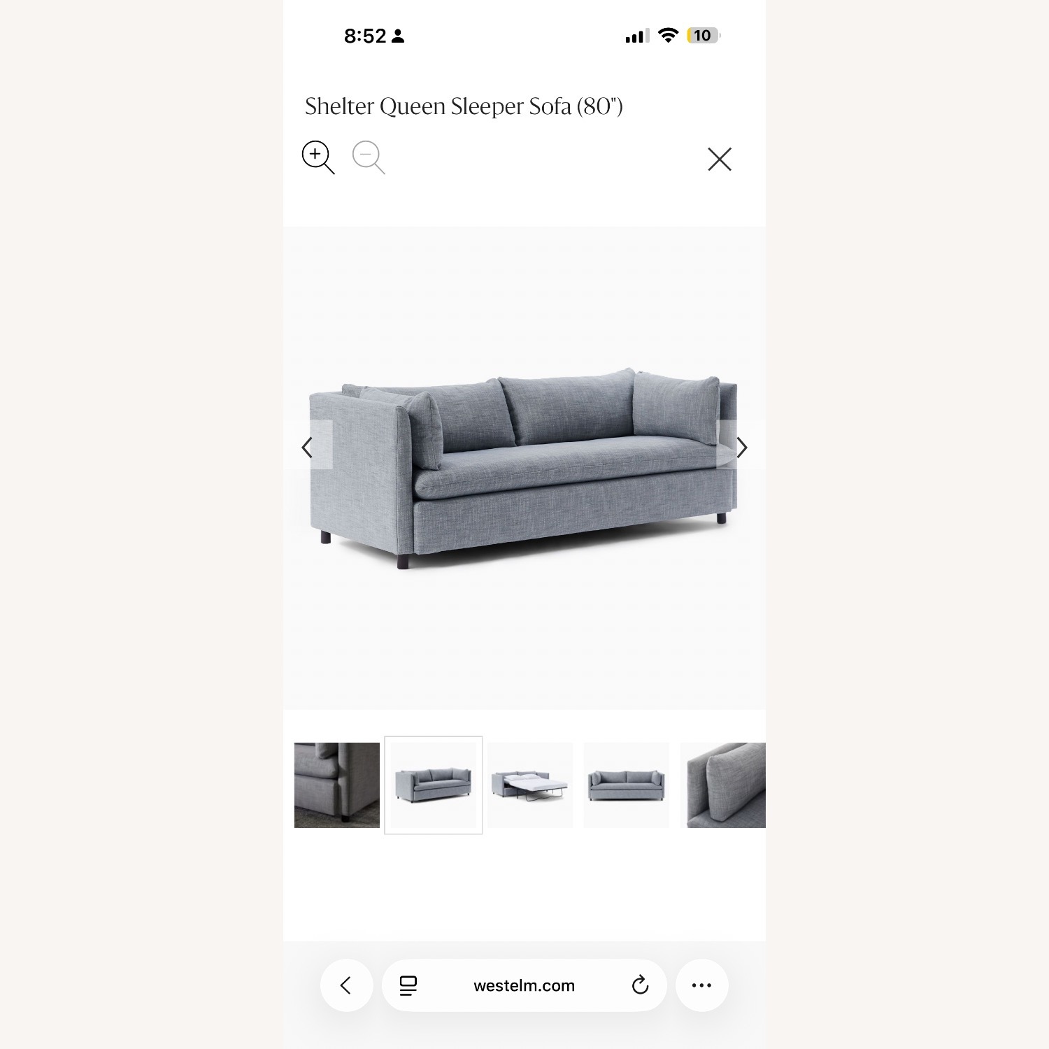 West Elm Shelter 80” Queen Sleeper Sofa - image-1