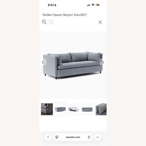 Used West Elm Shelter 80” Queen Sleeper Sofa  for sale on AptDeco