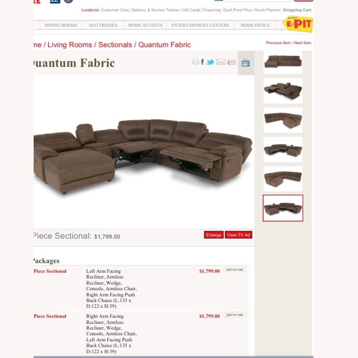 Brown Reclining Sectional with Memory Foam - image-5