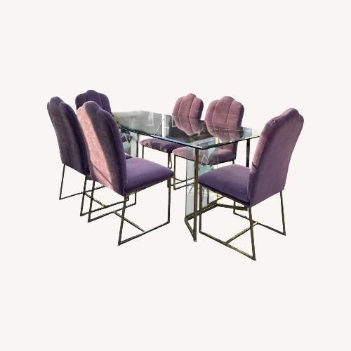 Used Post Modern Purple & Gold Dining Set for sale on AptDeco