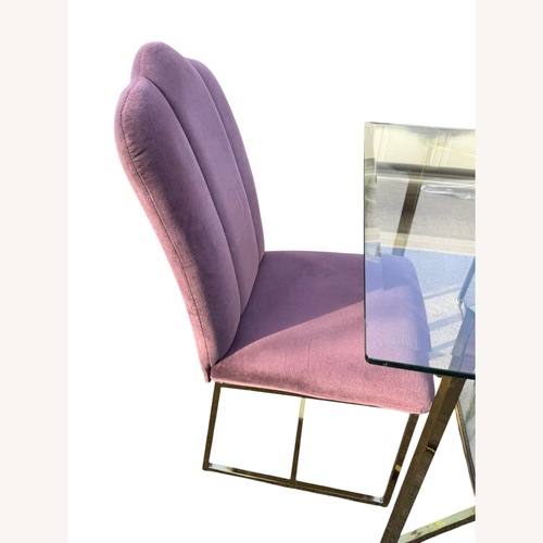 Used Post Modern Purple & Gold Dining Set for sale on AptDeco