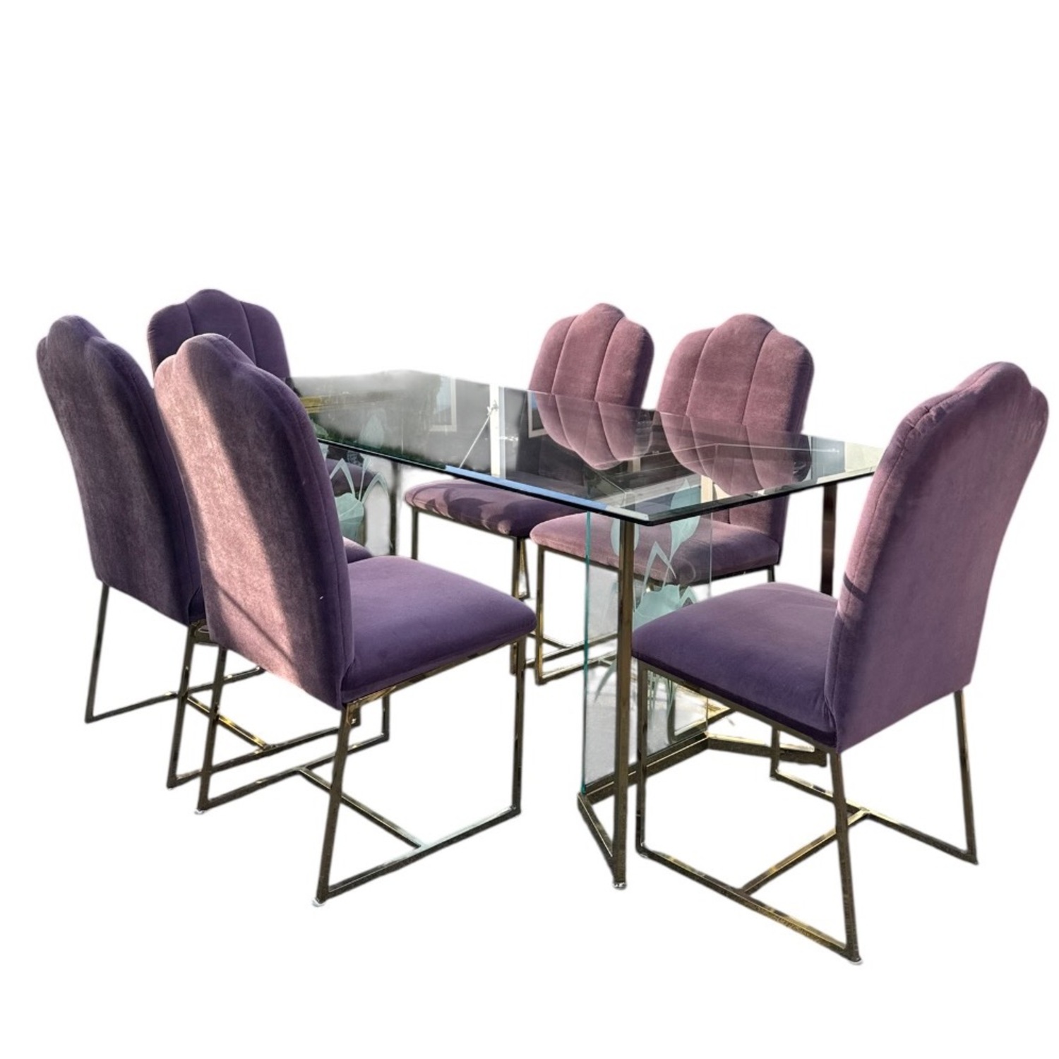 Post Modern Purple & Gold Dining Set - image-0