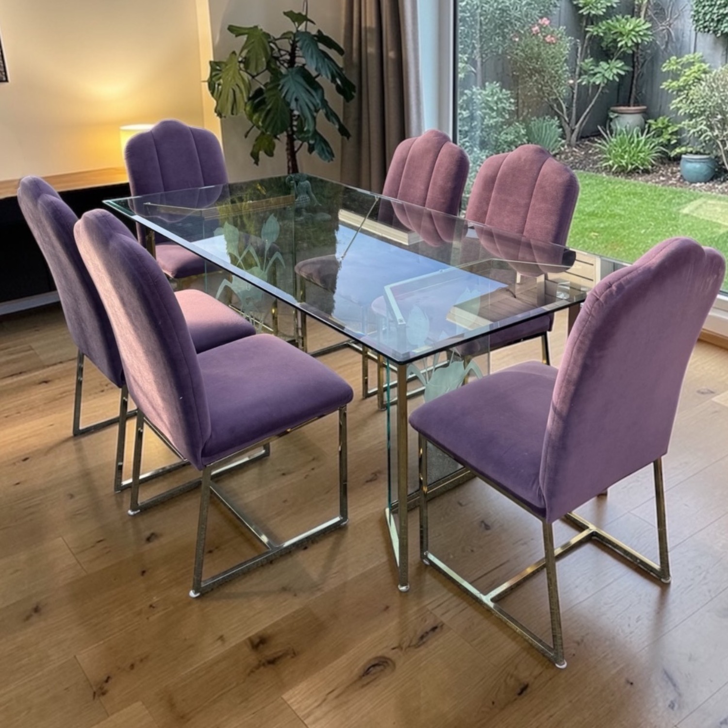 Post Modern Purple & Gold Dining Set - image-4
