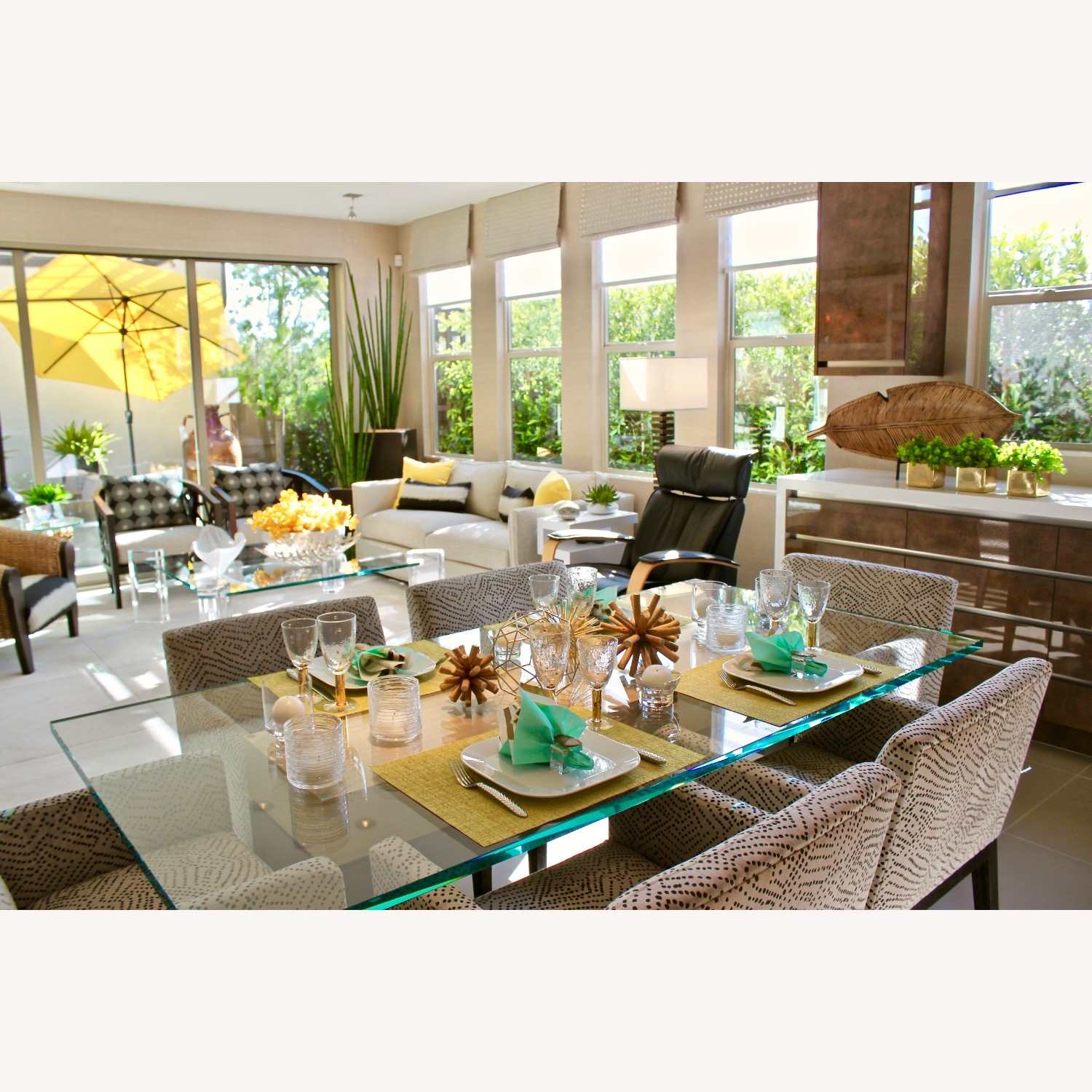 Natural Glass Dining Table - image-7