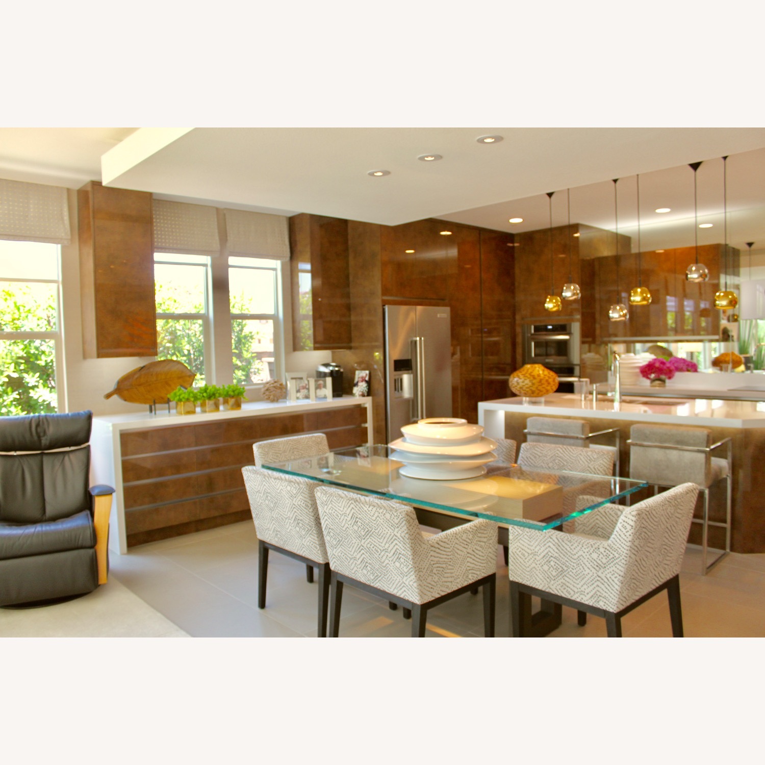 Natural Glass Dining Table - image-5