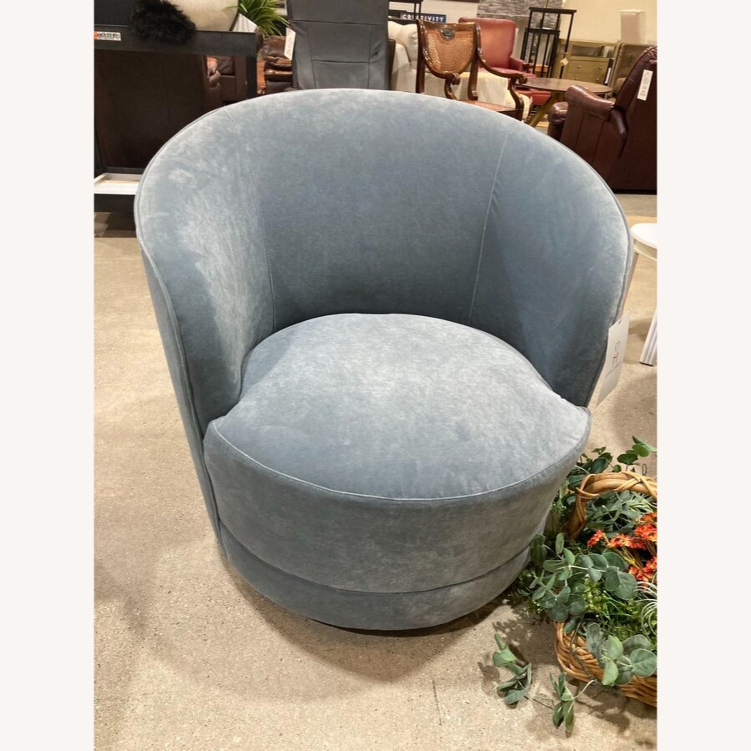 Crate & Barrel Custom Infiniti Swivel Chair - image-1