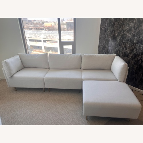 Used Wayfair White Fabric 3+ Piece Sectional for sale on AptDeco