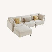Wayfair White Fabric 3+ Piece Sectional