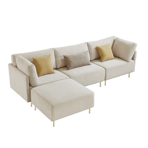 Used Wayfair White Fabric 3+ Piece Sectional for sale on AptDeco