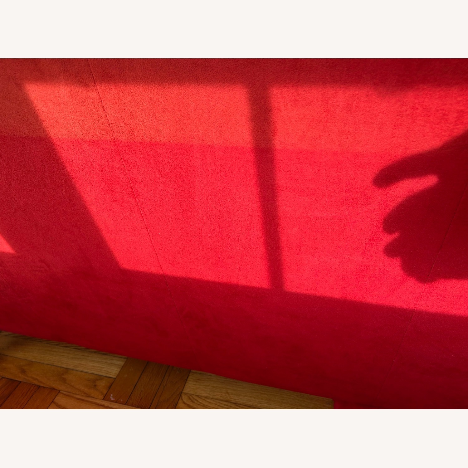 American Leather Red Microsuede Loveseat 60" - image-1