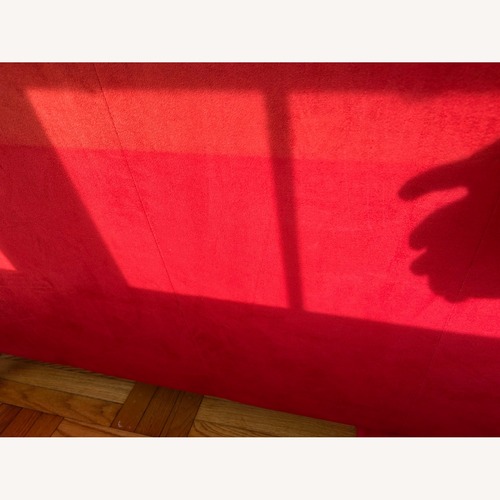 Used American Leather Red Microsuede Loveseat 60" for sale on AptDeco