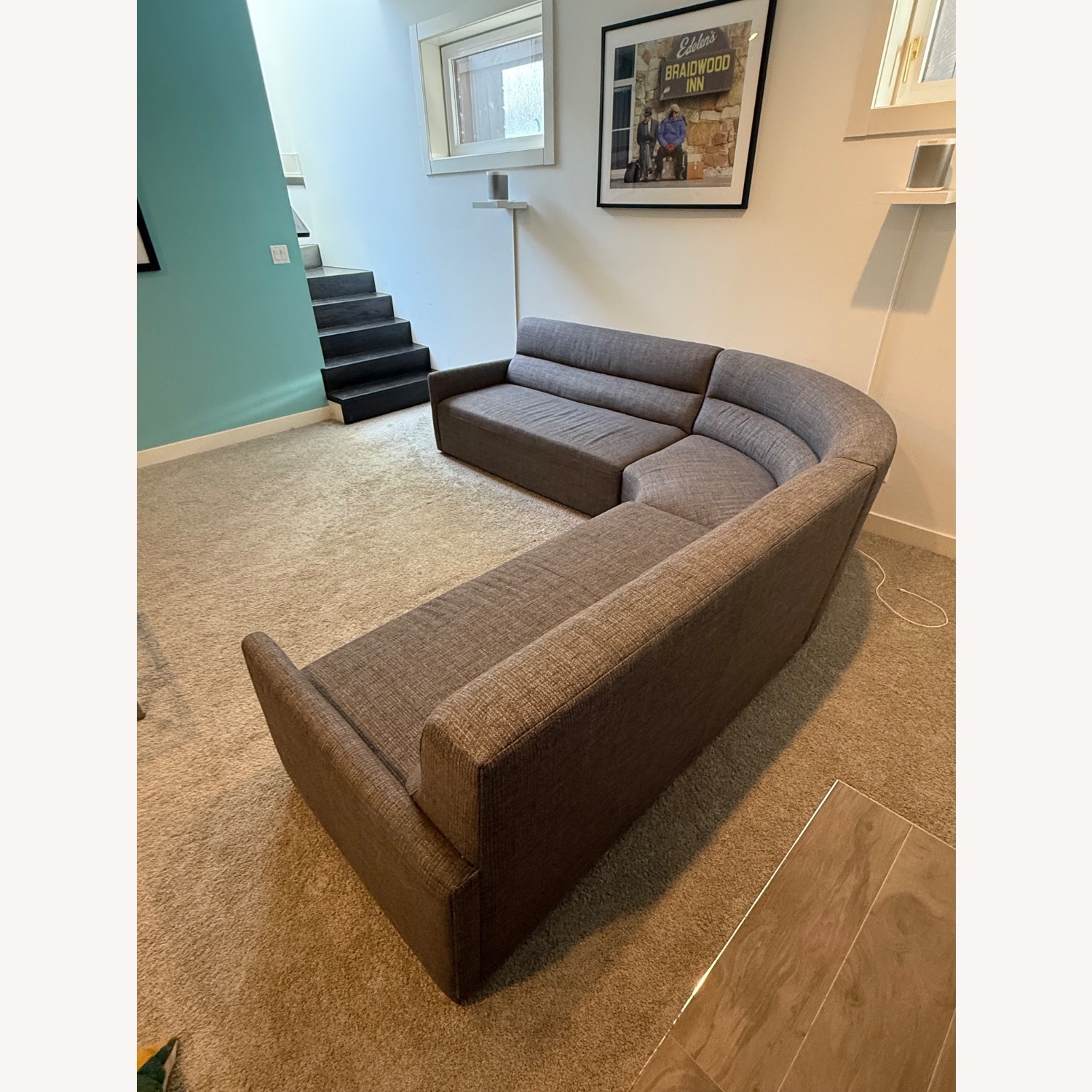 Crate & Barrel Sydney 3-piece Curved Sectional - image-2