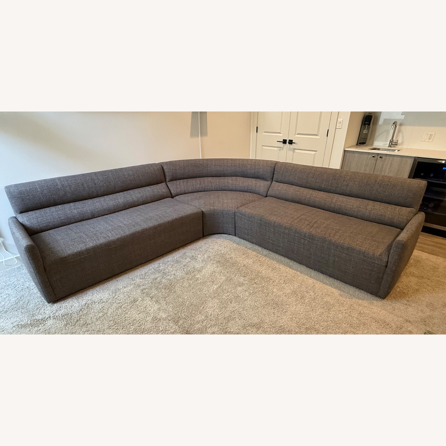 Crate & Barrel Sydney 3-piece Curved Sectional - image-4